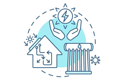 Illustration of thermal energy storage process