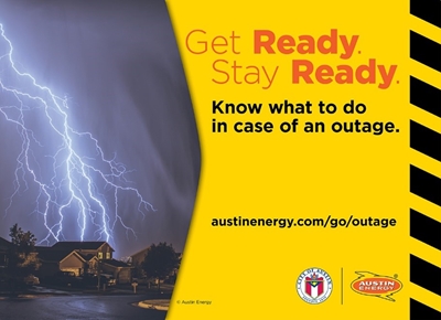 Flyer for Get Ready, Stay Ready - know what to do in case of an outage