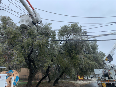 Icy power lines