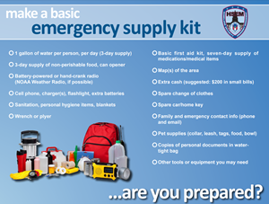 Emergency supply kit flyer graphic