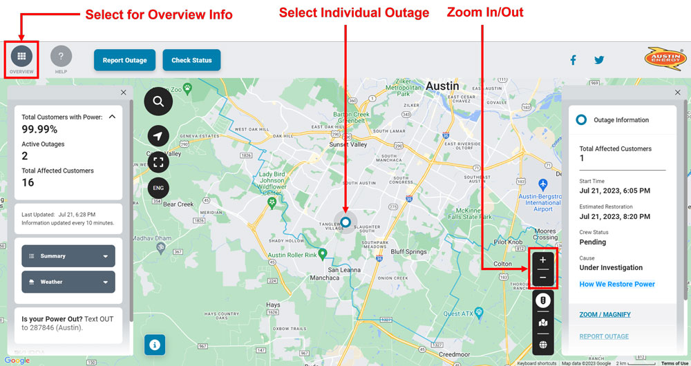 outage map overview